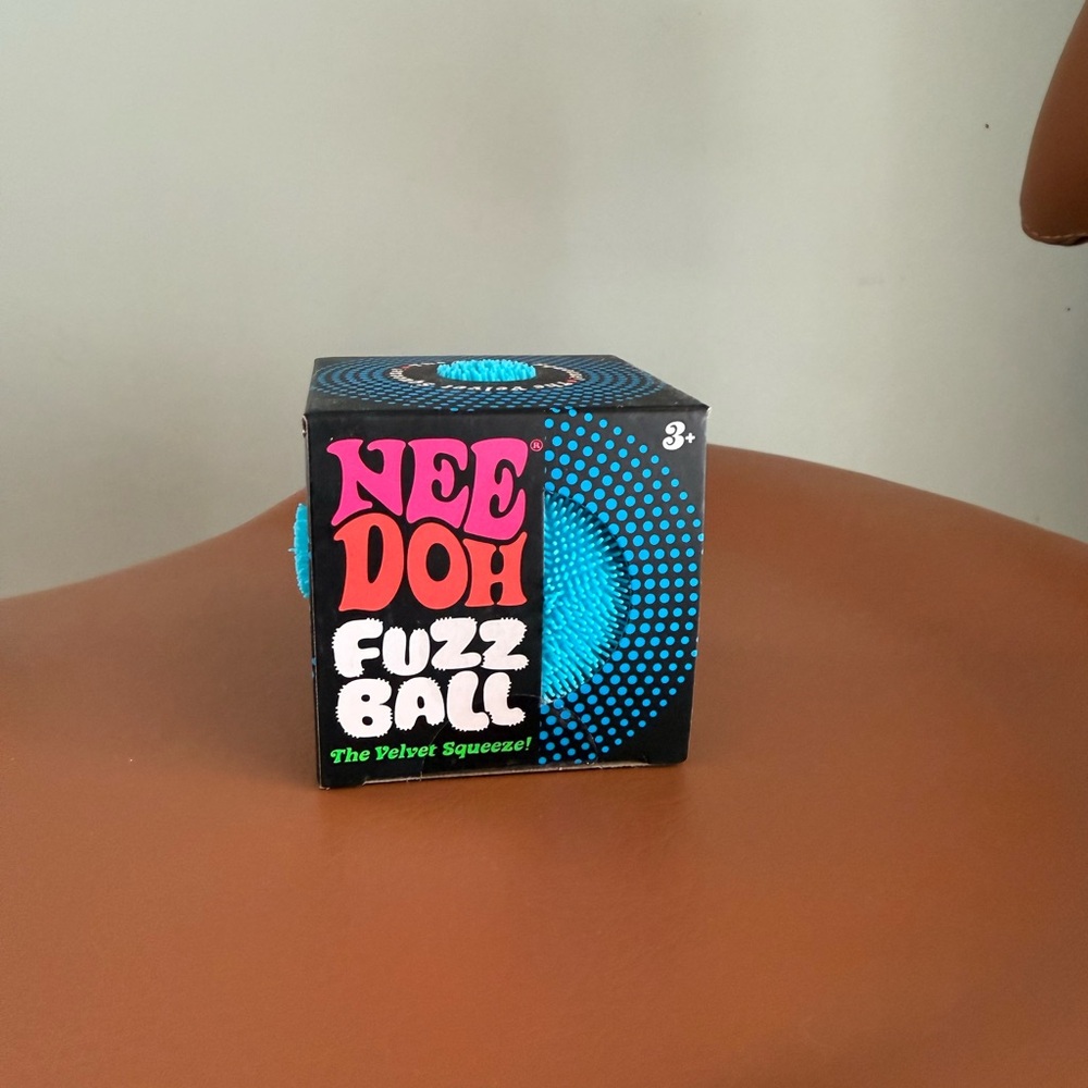 Nee Doh Fuzz Ball Velvet Squeeze Toy - Bright Blue
